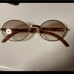 CARTIER VINTAGE 18k GOLD & WOOD  SUNGLASSES 100% Authentic